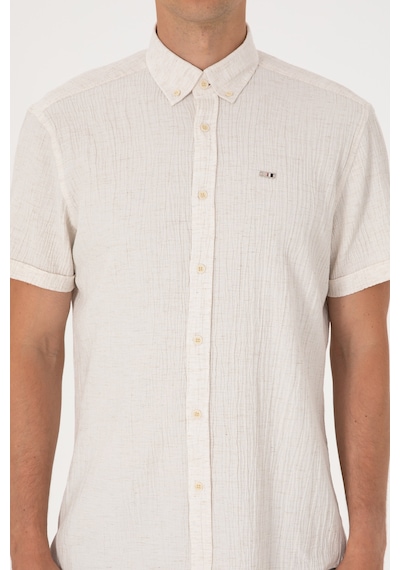 U.s. Polo Assn. Erkek Krem Gömlek Kısa Kollu 50306328-vr071 Krem