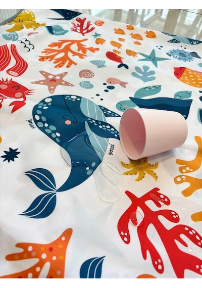 Yorni Zoo Seaworld 2'li Set Sıvı Geçirmez Alt Açma Örtüsü Bebek Bakım Örtüsü 65x80 CM Büyük Boy P