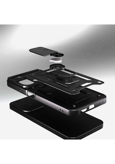 Xiaomi Redmi 15c Kılıf Kamera Korumalı Zırh Tank Sürgülü Vega Kapak Mavi