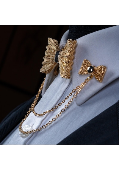 Coolmenclub Papyon Figürlü Gömlek Yaka İğnesi Gold