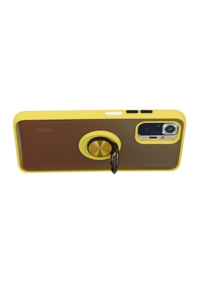 Xiaomi Redmi Note 10 Uyumlu Kılıf Montreal Yüzüklü Silikon Kapak - Sarı