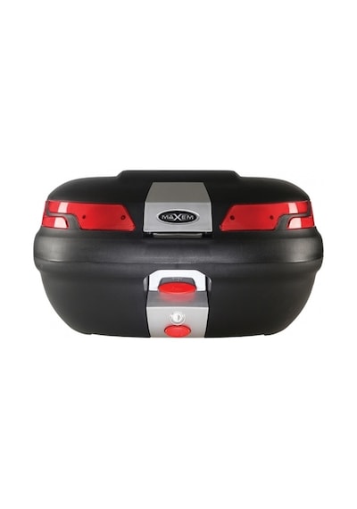 Maxem Sl-45 Motosiklet Arka Çanta Topcase Siyah Kırmızı Camlı
