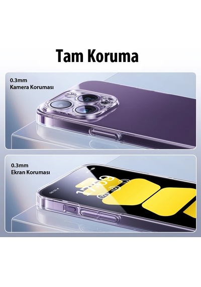 Baseus Apple iPhone Uyumlu 15 Pro Max Lucent Serisi Ultra İnce Transparan - Kılıf- 5775 Şeffaf