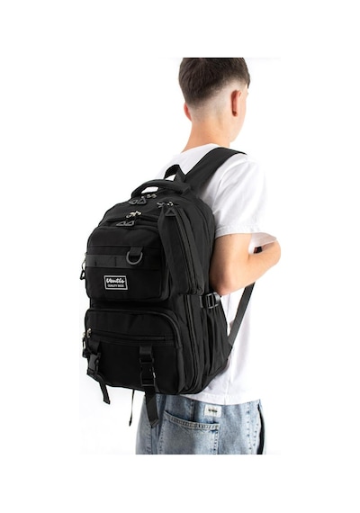 Ventis Unisex Okul 2'li Set Çantası Lise Ortaokul Kalemlikli Sırt Çantası 43 30 Cm Çok Cepli Vnt7-c Siyah