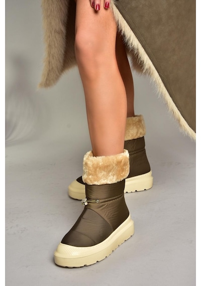 Fox Shoes T476434004 Haki Kumaş Kadın Bot Haki-kumaş Haki