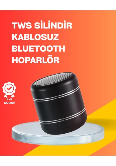 Hubrendy Tekno Mini Silindir Kablosuz Hoparlör Güçlü Ses 4w Bas + Tws Senkron Özellik