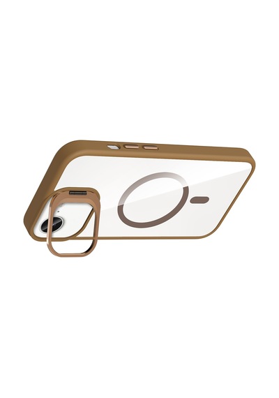 Adige Apple iPhone Uyumlu 16e Kılıf Etro Standlı + Kamera Lens Koruyucu Çöl Titanyum