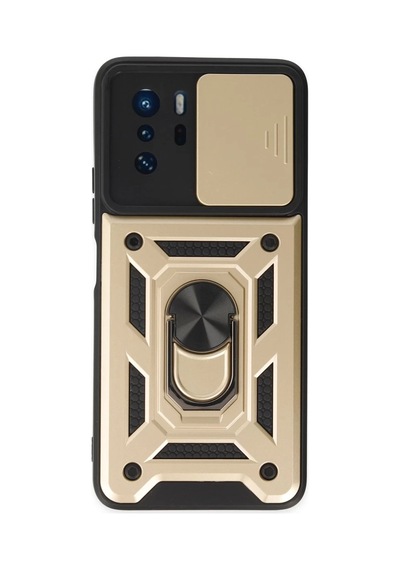 Xiaomi Poco X3 Gt Uyumlu Kılıf Pars Lens Yüzüklü Silikon - Gold