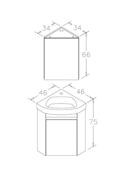 Orka Zag 45 Cm Mdf Beyaz Köşe Mini Banyo Dolabı Takımı Beyaz Orka Zag 45 Cm Mdf Beyaz Köşe Mini Banyo Dolabı Takımı Beyaz