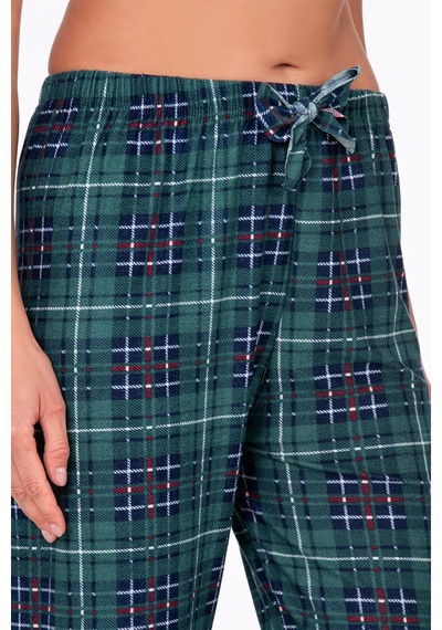 Kompedan Kadın Süet Kareli Pijama Tek Alt Desen 6