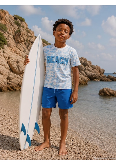 Civil Boys Basic 6-9 Yaş Deniz Şort - Mavi Koyu Turkuaz