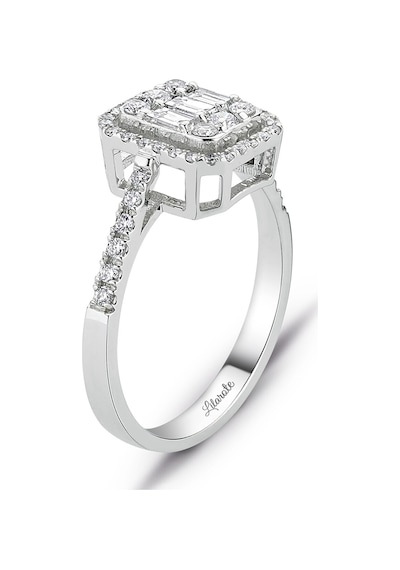 0.60 Ct Modern Baget Tasarım Kare Tektaş Yüzük 18 K