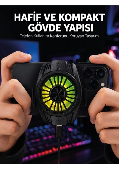 Hubrendy Tekno Telefon Ve Tablet Uyumlu Manyetik Mobil Soğutucu Fan