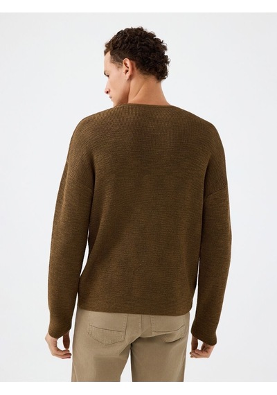 Regular Fit Erkek Kazak Camel