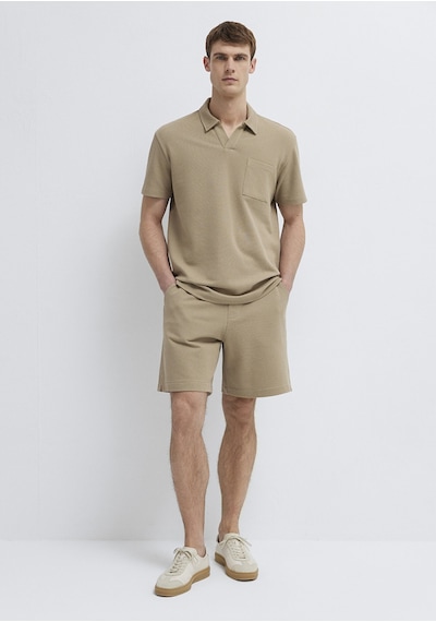 Mavi - Cepli Bej Polo Tişört 0613318-80697