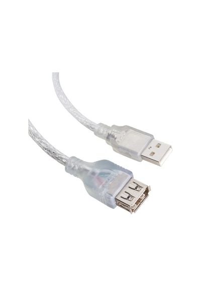 Usb Uzatma  Kablosu 1.5 Metre 2.0V Şeffaf Powermaster