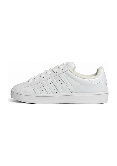 Unisex Günlük Spor Ayakkabı Kaymaz Yumuşak Taban Rahat Bağcıklı Sneaker 473 Beyaz