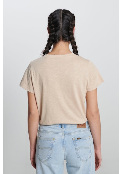 Lee Regular Fit Normal Kesim Bisiklet Yaka Bej Tişört L241644UQ Bej