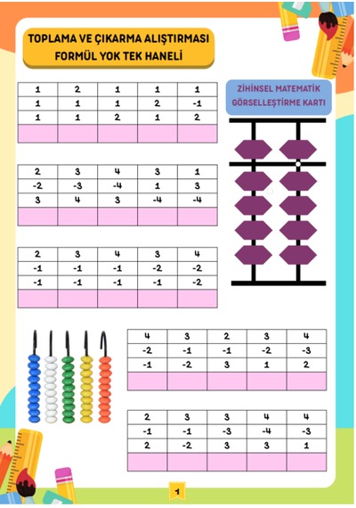 Okul Öncesi Ve Birinci Sınıflar İçin Mental Matematik Yaz-sil Kit