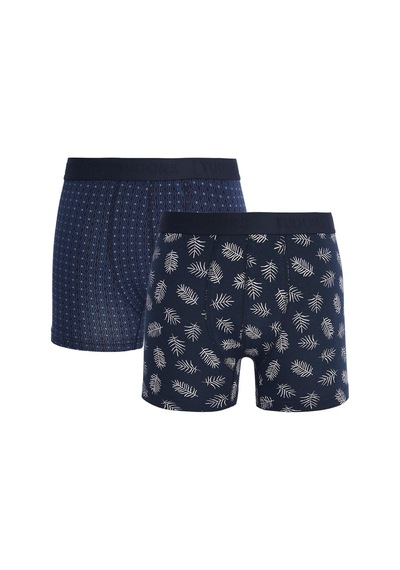Tudors Erkek 2'li Pamuk Likralı Esnek Kumaş Boxer-31785 Multi