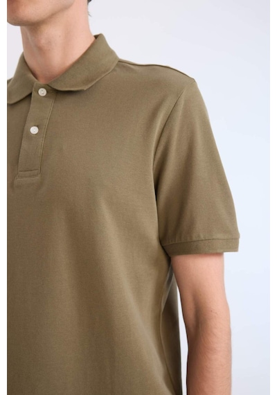 DeFacto %100 Pamuk Regular Fit Polo Yaka Kısa Kollu Basic Düz Pike Kumaş Tişört C1293AX25SPKH82