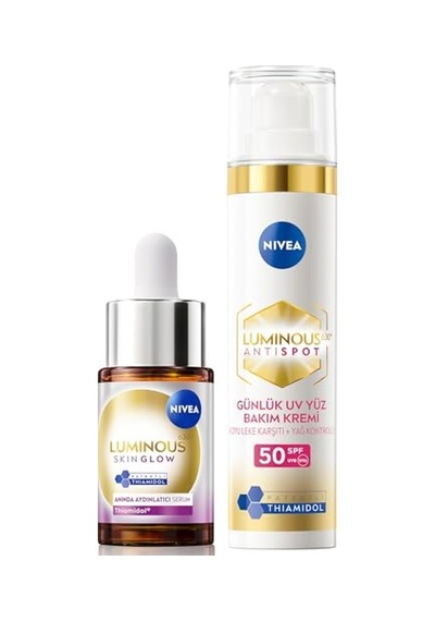 Tr Aydınlatıcı Ve Leke Karşıtı Cilt Bakım Seti Spf50 Yüz Güneş Kremi 40ml Serum 15ml