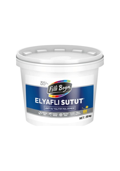 Elyaflı Sutut Uv Korumalı Likit Su Yalıtım Malzemesi Beyaz 20 L