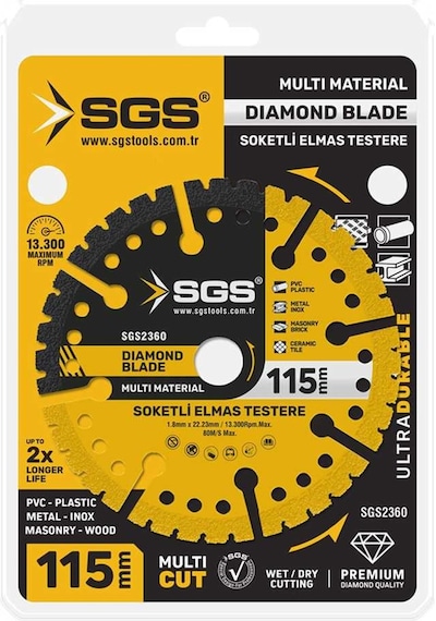 Sgs Çok Amaçlı Multı-materıal Elmas Kesme Diski 115 Mm Sgs2360