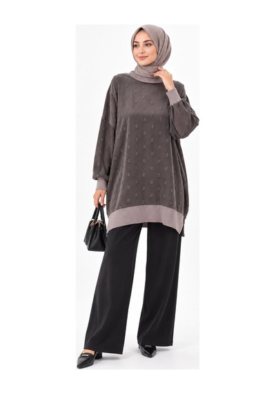 Nuss 3043 İpek Kupra Vegan Tunik Vizon