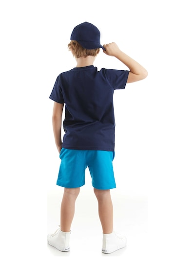 Denokids Shark Surf Erkek Çocuk T-shirt Şort Takım Çok Renkli