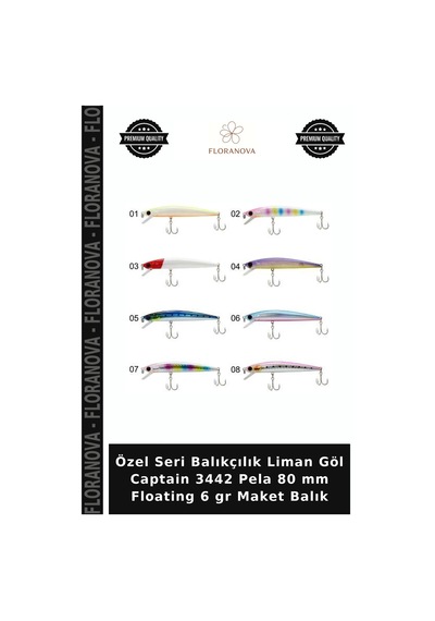 Özel Seri Balıkçılık Liman Göl Captain 3442 Pela 80 Mm Floating 6 Gr Maket Balık