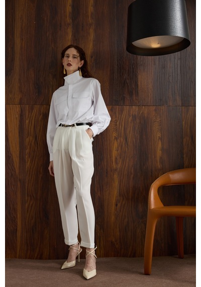 Rebellion Hepburn White Pants Beyaz