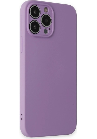 Apple  Uyumlu  iPhone 13 Pro Kılıf Nano İçi Kadife Silikon Lila,