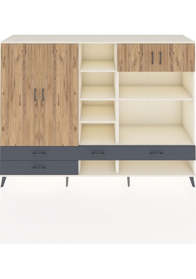 Hyperion Dolap 12 Raflı 4 Çekmeceli 4 Kapaklı 220x44x163 Aytaşı-ç Aytaşı-çam/antrasit Hyperion Dolap 12 Raflı 4 Çekmeceli 4 Kapaklı 220x44x163 Aytaşı-ç Aytaşı-çam/antrasit