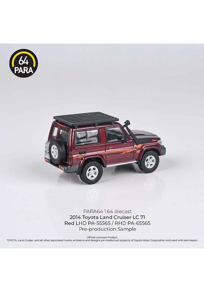Para64 Toyota 2014 Land Cruiser 71 Short Wheels Base Red W Roof Rack Rhd Pa-65565 Çok Renkli