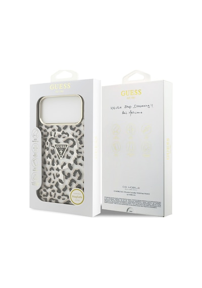 Apple Uyumlu iPhone 17 Pro Max Kılıf Guess Lisanslı M-safeli Üçgen Logolu Simli Leopar Desenli Kapak Siyah Siyah Apple Uyumlu iPhone 17 Pro Max Kılıf Guess Lisanslı M-safeli Üçgen Logolu Simli Leopar Desenli Kapak Siyah Siyah
