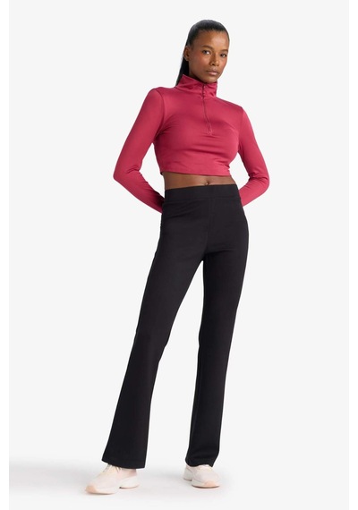Defacto Defactofit Flare Fit İspanyol Paça Standart Boy Modal Sporcu Pantolon E8957ax25aubk81 Siyah