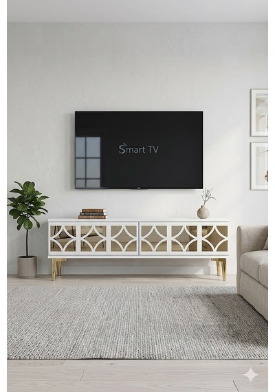 Tsa1236bg Öz Tv Sehpası Beyaz-gold 180cm Tsa1236bg Öz Tv Sehpası Beyaz-gold 180cm