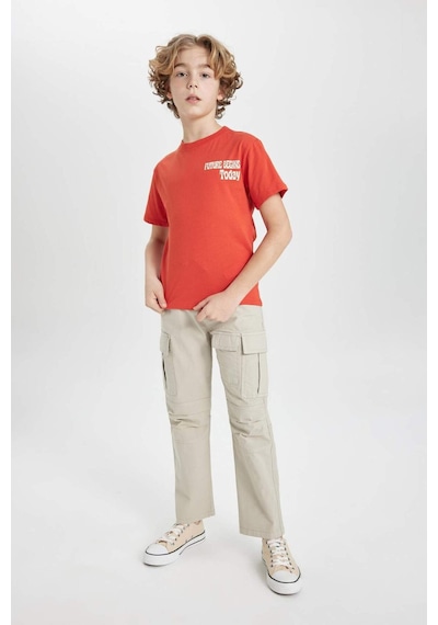 DeFacto Erkek Çocuk Kargo Cepli Düz Paça Gabardin Pantolon B5924A824SPBG732