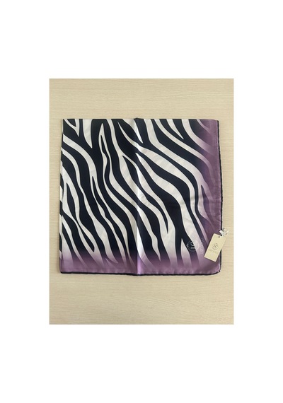 Lady Coco Zebra Desenli Dijital Baskı Rayon Eşarp Lila