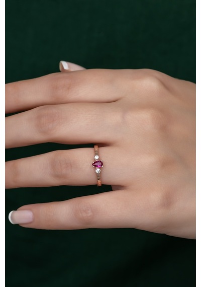 Gümüş Prenses Yüzük Rose Gold Kaplama 925 Ayar Gümüş Rose Gold (511779963)