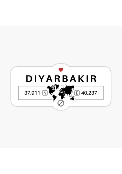 Diyarbakır Gps Harita Sticker Oto Araba Yapıştırma 17Cm
