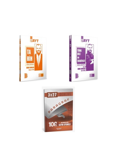 2027 2027 Benim Hocam Ayt Video Çözümlü Tarih + Edebiyat Türk Dili Ve Edebiyatı Soru + Ankapade 3'lü Set