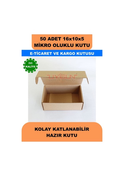 50 Adet 16x10x5 Cm Küçük Kargo Kutusu Ürün Kutusu E-ticaret Kutusu