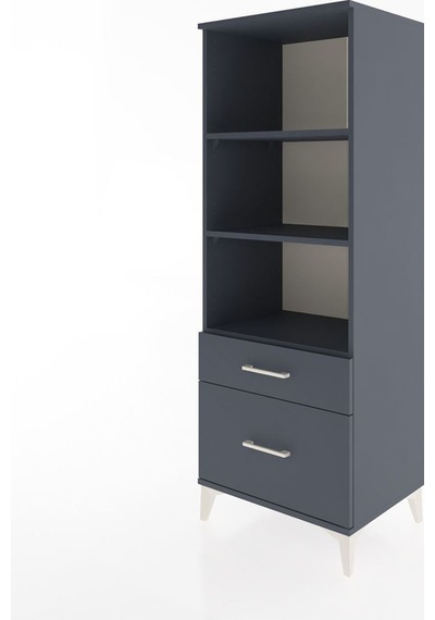 Hyperion Dolap 3 Raflı 2 Çekmeceli 60x44x163 Antrasit-antrasit Antrasit