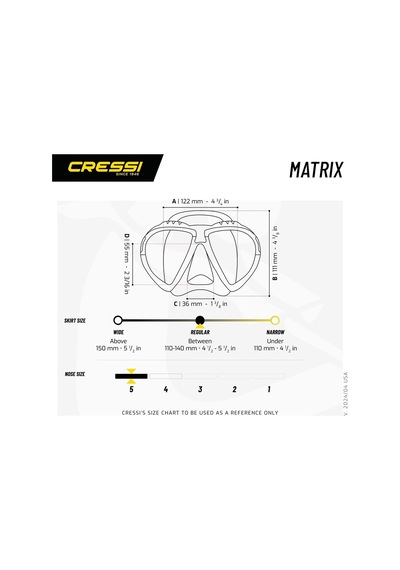 Cressi Matrix Dalış Maskesi Çok Renkli