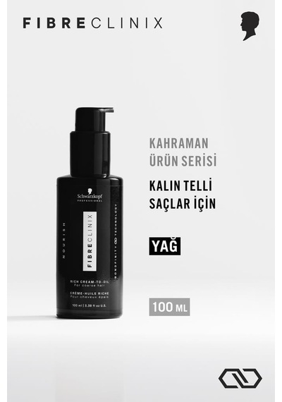 Fibre Clinix Kalın Telli Saçlar İçin Onarım Yağı 100ml Rich Cream-to-oil