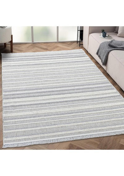 Trinket Serisi Krem Yumuşak Bukle Dekoratif Kilim T225a