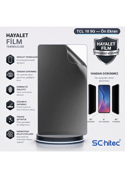Tcl 10 5g Uyumlu Ön Yüzey Hayalet Privacy Hidrojel Ekran Koruyucu