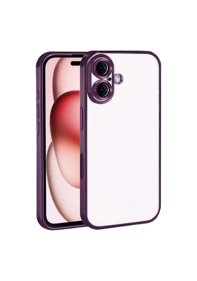 Apple iPhone Uyumlu,17 Razer Lensli Silikon - Açık Mor Düz Renkli